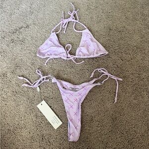 BoutineLA lilac logo bikini set